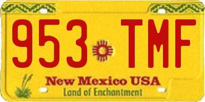 NM license plate 953TMF