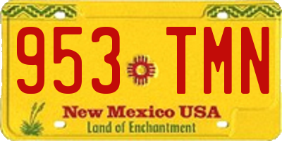 NM license plate 953TMN