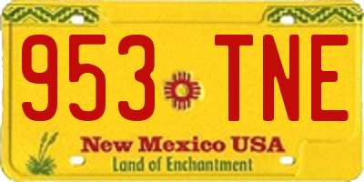 NM license plate 953TNE