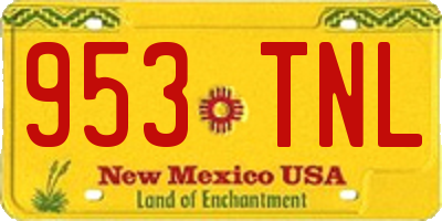 NM license plate 953TNL