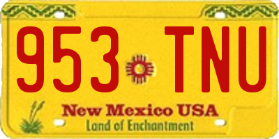 NM license plate 953TNU