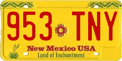 NM license plate 953TNY