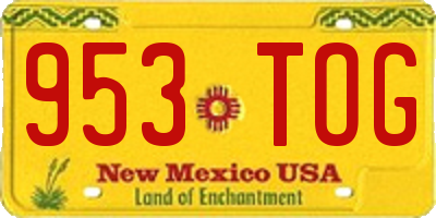 NM license plate 953TOG