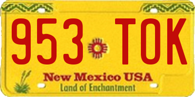 NM license plate 953TOK