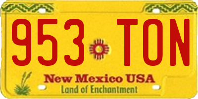 NM license plate 953TON