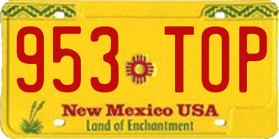 NM license plate 953TOP