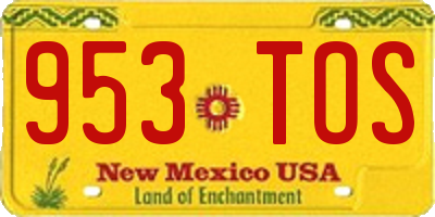 NM license plate 953TOS