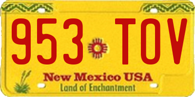 NM license plate 953TOV