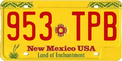 NM license plate 953TPB