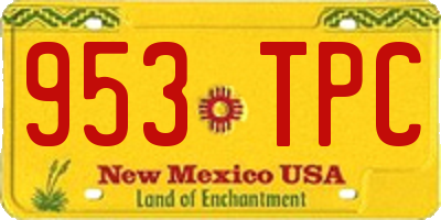 NM license plate 953TPC