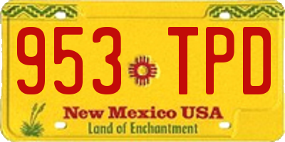 NM license plate 953TPD