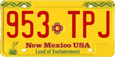 NM license plate 953TPJ