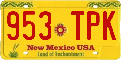 NM license plate 953TPK