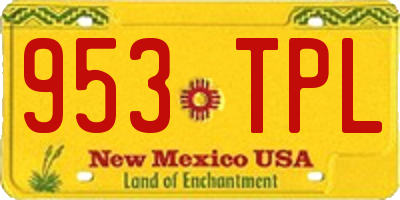 NM license plate 953TPL