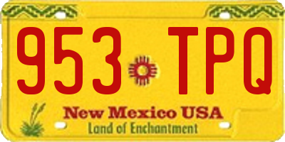 NM license plate 953TPQ
