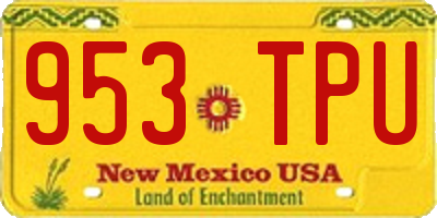 NM license plate 953TPU