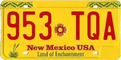 NM license plate 953TQA