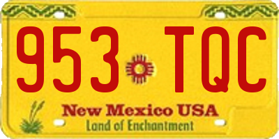 NM license plate 953TQC