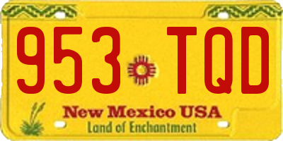 NM license plate 953TQD