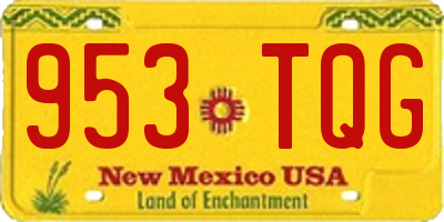 NM license plate 953TQG