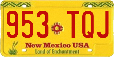 NM license plate 953TQJ