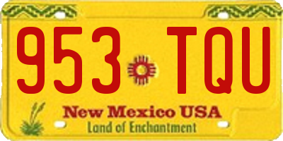 NM license plate 953TQU