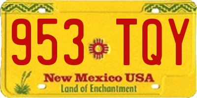 NM license plate 953TQY