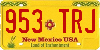 NM license plate 953TRJ