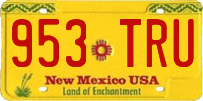 NM license plate 953TRU