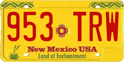 NM license plate 953TRW