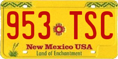 NM license plate 953TSC
