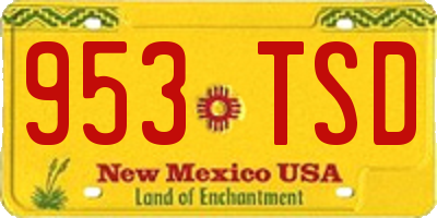 NM license plate 953TSD