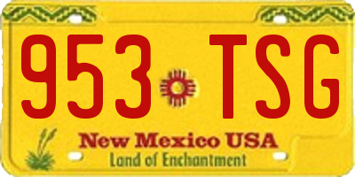NM license plate 953TSG