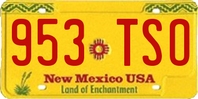 NM license plate 953TSO