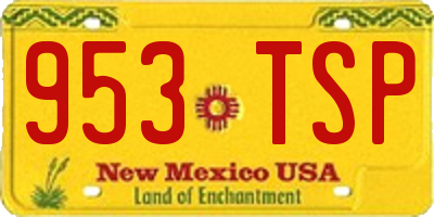 NM license plate 953TSP