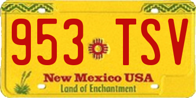NM license plate 953TSV