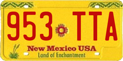 NM license plate 953TTA