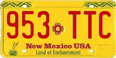 NM license plate 953TTC