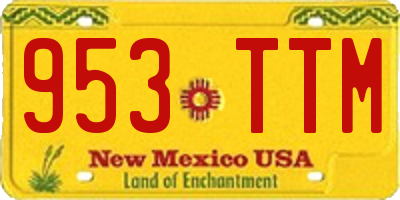 NM license plate 953TTM
