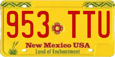 NM license plate 953TTU