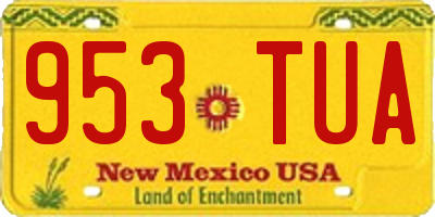 NM license plate 953TUA