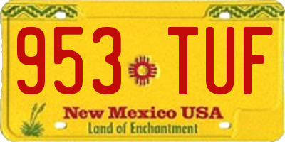 NM license plate 953TUF
