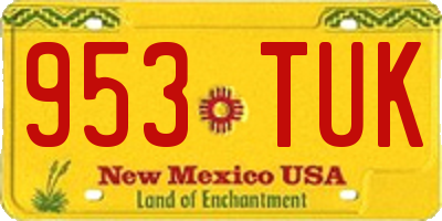 NM license plate 953TUK