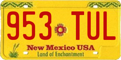NM license plate 953TUL