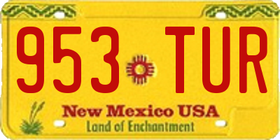 NM license plate 953TUR