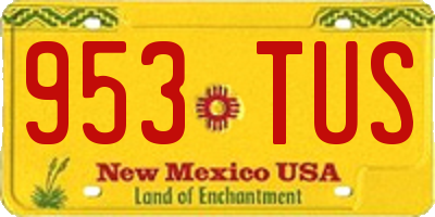 NM license plate 953TUS