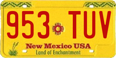 NM license plate 953TUV