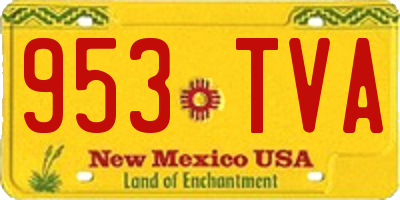 NM license plate 953TVA