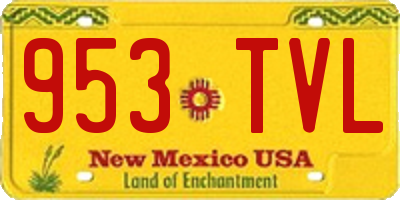 NM license plate 953TVL