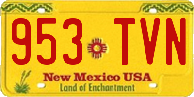 NM license plate 953TVN